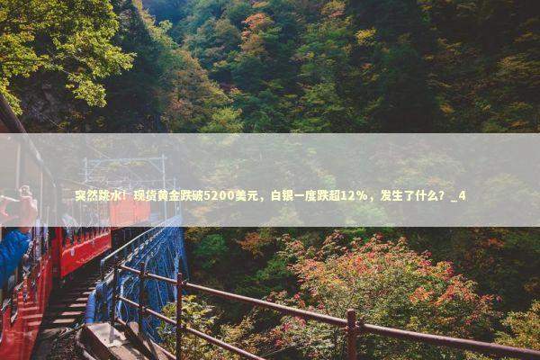 突然跳水！现货黄金跌破5200美元，白银一度跌超12%，发生了什么？_4